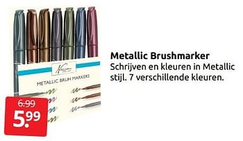 Aanbiedingen Metallic brushmarker - Huismerk - Boekenvoordeel - Geldig van 03/12/2022 tot 31/12/2022 bij Boekenvoordeel