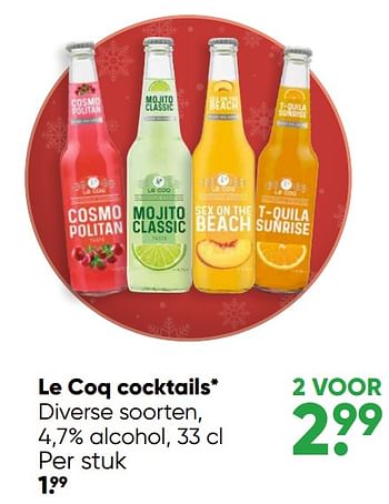 Aanbiedingen Le coq cocktails - Joie de Vivre - Geldig van 05/12/2022 tot 18/12/2022 bij Big Bazar