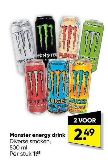 Aanbiedingen Monster energy drink - Monster - Geldig van 05/12/2022 tot 18/12/2022 bij Big Bazar