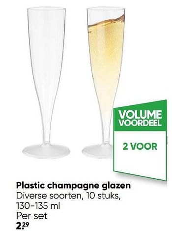 Aanbiedingen Plastic champagne glazen - Huismerk - Big Bazar - Geldig van 05/12/2022 tot 18/12/2022 bij Big Bazar