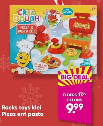 Aanbiedingen Rocks toys klei pizza ent pasta - Rocks Toys - Geldig van 05/12/2022 tot 18/12/2022 bij Big Bazar