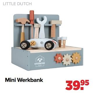 Aanbiedingen Little dutch mini werkbank - Little Dutch - Geldig van 05/12/2022 tot 31/12/2022 bij Baby-Dump
