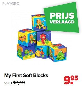 Aanbiedingen Playgro my first soft blocks - Playgro - Geldig van 05/12/2022 tot 31/12/2022 bij Baby-Dump