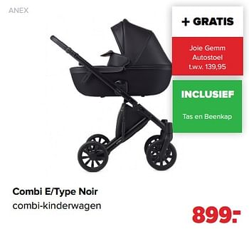 Aanbiedingen Anex combi e-type noir combi-kinderwagen - Anex - Geldig van 05/12/2022 tot 31/12/2022 bij Baby-Dump