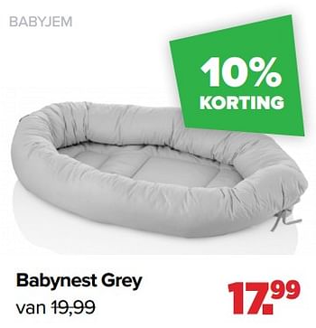 Aanbiedingen Babyjem babynest grey - BabyJem - Geldig van 05/12/2022 tot 31/12/2022 bij Baby-Dump