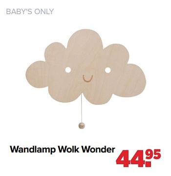 Aanbiedingen Baby`s only wandlamp wolk wonder - Baby's Only - Geldig van 05/12/2022 tot 31/12/2022 bij Baby-Dump