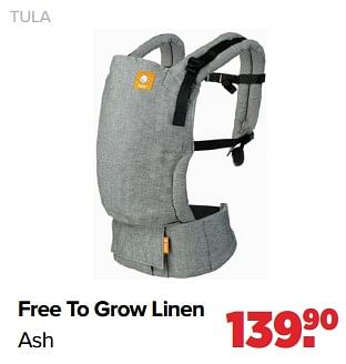 Aanbiedingen Tula free to grow linen ash - Baby Tula - Geldig van 05/12/2022 tot 31/12/2022 bij Baby-Dump