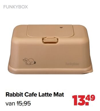 Aanbiedingen Funkybox rabbit cafe latte mat - Funkybox - Geldig van 05/12/2022 tot 31/12/2022 bij Baby-Dump