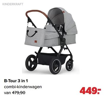 Aanbiedingen Kinderkraft b-tour 3 in 1 combi-kinderwagen - Kinderkraft - Geldig van 05/12/2022 tot 31/12/2022 bij Baby-Dump