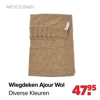 Aanbiedingen Meyco baby wiegdeken ajour wol - Meyco - Geldig van 05/12/2022 tot 31/12/2022 bij Baby-Dump