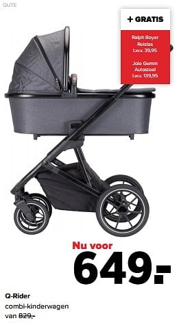 Aanbiedingen Qute q-rider combi-kinderwagen - Qute  - Geldig van 05/12/2022 tot 31/12/2022 bij Baby-Dump