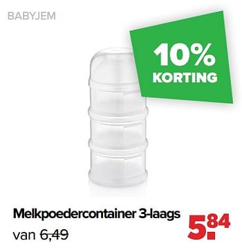 Aanbiedingen Babyjem melkpoedercontainer 3-laags - BabyJem - Geldig van 05/12/2022 tot 31/12/2022 bij Baby-Dump