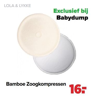 Aanbiedingen Lola + lykke bamboe zoogkompressen - Lola &amp; Lykke - Geldig van 05/12/2022 tot 31/12/2022 bij Baby-Dump