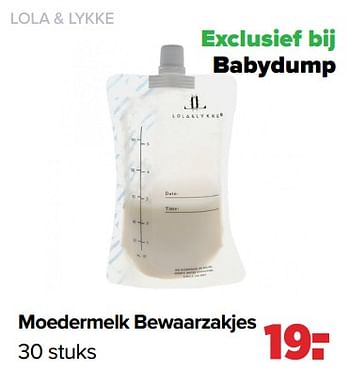 Aanbiedingen Lola + lykke moedermelk bewaarzakjes - Lola &amp; Lykke - Geldig van 05/12/2022 tot 31/12/2022 bij Baby-Dump