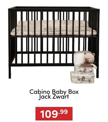 Aanbiedingen Cabino baby box jack zwart - Cabino - Geldig van 07/12/2022 tot 17/12/2022 bij Baby & Tiener Megastore