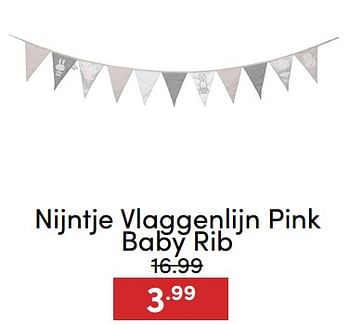 Aanbiedingen Nijntje vlaggenlijn pink baby rib - Nijntje - Geldig van 07/12/2022 tot 17/12/2022 bij Baby & Tiener Megastore