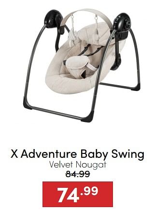 Aanbiedingen X adventure baby swing velvet nougat - Xadventure - Geldig van 07/12/2022 tot 17/12/2022 bij Baby & Tiener Megastore