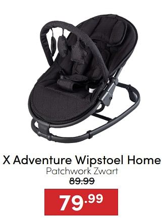 Aanbiedingen X adventure wipstoel home patchwork zwart - Xadventure - Geldig van 07/12/2022 tot 17/12/2022 bij Baby & Tiener Megastore