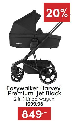 Aanbiedingen Easywalker harvey3 premium jet black 2 in 1 kinderwagen - Easywalker - Geldig van 07/12/2022 tot 17/12/2022 bij Baby & Tiener Megastore