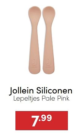 Aanbiedingen Jollein siliconen lepeltjes pale pink - Jollein - Geldig van 07/12/2022 tot 17/12/2022 bij Baby & Tiener Megastore