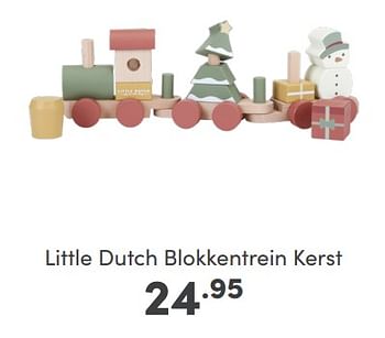 Aanbiedingen Little dutch blokkentrein kerst - Little Dutch - Geldig van 07/12/2022 tot 17/12/2022 bij Baby & Tiener Megastore