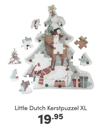Aanbiedingen Little dutch kerstpuzzel xl - Little Dutch - Geldig van 07/12/2022 tot 17/12/2022 bij Baby & Tiener Megastore