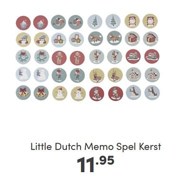 Aanbiedingen Little dutch memo spel kerst - Little Dutch - Geldig van 07/12/2022 tot 17/12/2022 bij Baby & Tiener Megastore