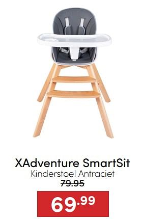 Aanbiedingen Xadventure smartsit kinderstoel antraciet - Xadventure - Geldig van 07/12/2022 tot 17/12/2022 bij Baby & Tiener Megastore