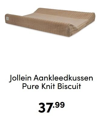Aanbiedingen Jollein aankleedkussen pure knit biscuit - Jollein - Geldig van 07/12/2022 tot 17/12/2022 bij Baby & Tiener Megastore