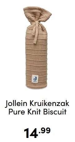 Aanbiedingen Jollein kruikenzak pure knit biscuit - Jollein - Geldig van 07/12/2022 tot 17/12/2022 bij Baby & Tiener Megastore