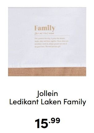 Aanbiedingen Jollein ledikant laken family - Jollein - Geldig van 07/12/2022 tot 17/12/2022 bij Baby & Tiener Megastore
