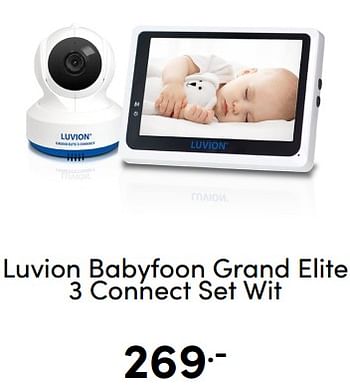 Aanbiedingen Luvion babyfoon grand elite 3 connect set wit - Luvion - Geldig van 07/12/2022 tot 17/12/2022 bij Baby & Tiener Megastore