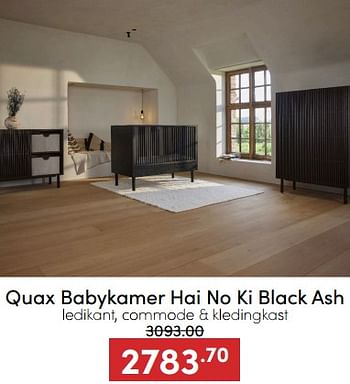 Aanbiedingen Quax babykamer hai no ki black ash - Quax - Geldig van 07/12/2022 tot 17/12/2022 bij Baby & Tiener Megastore