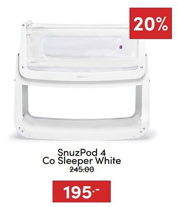 Aanbiedingen Snuzpod 4 co sleeper white - Snuzpod - Geldig van 07/12/2022 tot 17/12/2022 bij Baby & Tiener Megastore