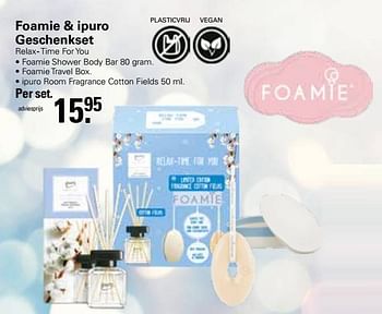 Aanbiedingen Foamie + ipuro geschenkset relax - time for you - Foamie - Geldig van 30/11/2022 tot 24/12/2022 bij De Online Drogist