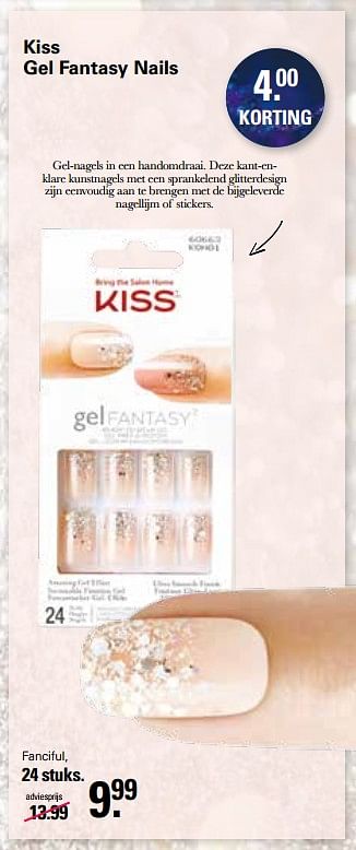 Aanbiedingen Kiss gel fantasy nails fanciful - Kiss - Geldig van 30/11/2022 tot 24/12/2022 bij De Online Drogist