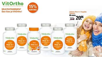Aanbiedingen Vitortho meer in 1 dagelijks tabletten - VitOrtho - Geldig van 30/11/2022 tot 24/12/2022 bij De Online Drogist