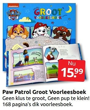 Aanbiedingen Paw patrol groot voorleesboek - Huismerk - Boekenvoordeel - Geldig van 10/12/2022 tot 31/12/2022 bij Boekenvoordeel