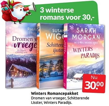 Aanbiedingen Winters romancepakket - Huismerk - Boekenvoordeel - Geldig van 10/12/2022 tot 31/12/2022 bij Boekenvoordeel