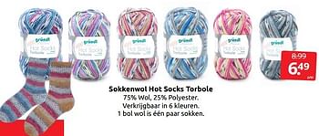 Aanbiedingen Sokkenwol hot socks torbole - Grundl - Geldig van 10/12/2022 tot 31/12/2022 bij Boekenvoordeel