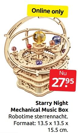 Aanbiedingen Starry night mechanical music box - Huismerk - Boekenvoordeel - Geldig van 10/12/2022 tot 31/12/2022 bij Boekenvoordeel