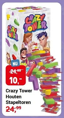 Aanbiedingen Crazy tower houten stapeltoren - Asmodee - Geldig van 20/11/2022 tot 31/12/2022 bij Lobbes