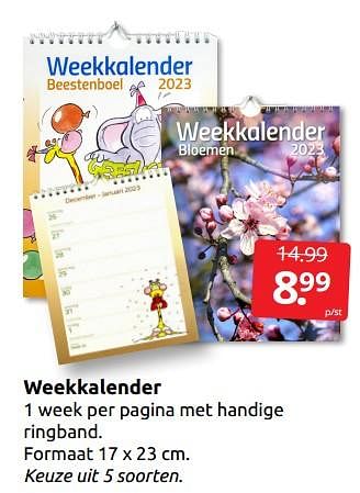 Aanbiedingen Weekkalender - Huismerk - Boekenvoordeel - Geldig van 10/12/2022 tot 31/12/2022 bij Boekenvoordeel