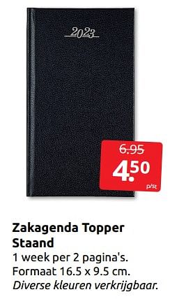 Aanbiedingen Zakagenda topper staand - Huismerk - Boekenvoordeel - Geldig van 10/12/2022 tot 31/12/2022 bij Boekenvoordeel