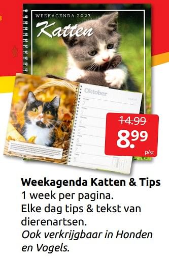 Aanbiedingen Weekagenda katten + tips - Huismerk - Boekenvoordeel - Geldig van 17/12/2022 tot 26/12/2022 bij Boekenvoordeel