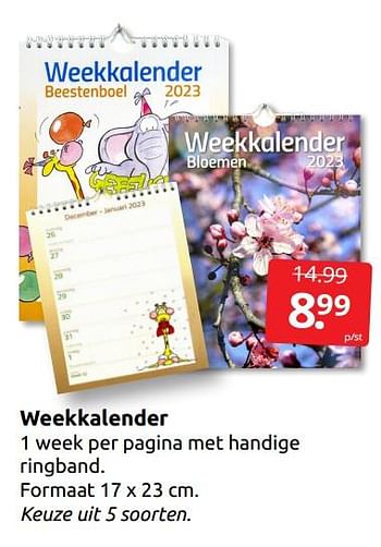 Aanbiedingen Weekkalender - Huismerk - Boekenvoordeel - Geldig van 17/12/2022 tot 26/12/2022 bij Boekenvoordeel