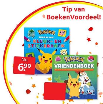 Aanbiedingen Pokemon kleur- en stickerboek - Huismerk - Boekenvoordeel - Geldig van 17/12/2022 tot 26/12/2022 bij Boekenvoordeel