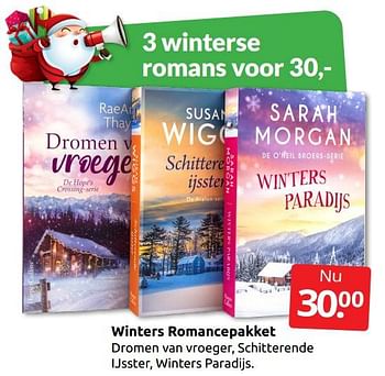 Aanbiedingen Winters romancepakket - Huismerk - Boekenvoordeel - Geldig van 17/12/2022 tot 26/12/2022 bij Boekenvoordeel