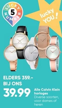 Aanbiedingen Calvin klein horloges - Calvin Klein - Geldig van 19/12/2022 tot 01/01/2023 bij Big Bazar