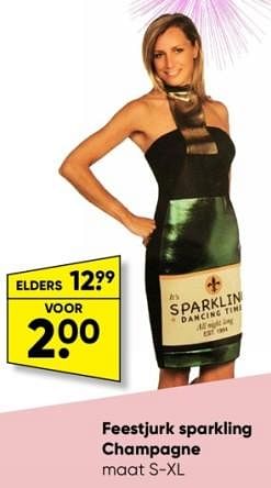 Aanbiedingen Feestjurk sparkling champagne - Huismerk - Big Bazar - Geldig van 19/12/2022 tot 01/01/2023 bij Big Bazar